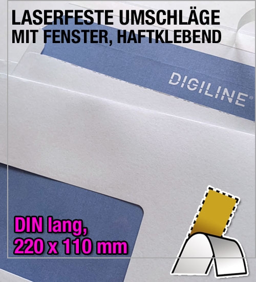 Laserfeste Fensterumschlge, DIN lang, 220 x 110 mm