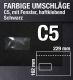 Schwarze C5-Umschläge, mit Fenster: 229 x 162 mm