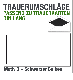 Trauerkuverts, 220 x 110 mm, mit schwarzem Balken