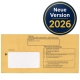 Zustellungshülle, DIN lang = 220 x 110 mm, mit Fenster – Recycling, haftklebend, gelb