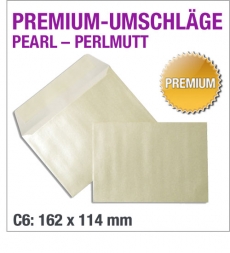 C6-White Pearl-Umschlge, Haftklebestreifen