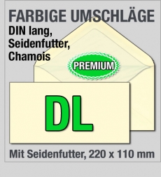 DIN-lang-Umschlge, Chamois mit Seidenfutter