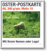 Oster-Postkarten mit Osterlamm auf grüner Wiese