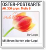 Oster-Postkarten mit groer rot-gelber Tulpe