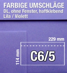 C6/5-Umschlge, Lila, Violett, haftklebend