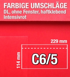 C6/5-Umschlge, Rot, Intensivrot, haftklebend