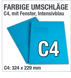 C4-Fenster-Versandtaschen, Blau, Intensivblau