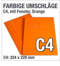 C4-Fenster-Versandtaschen, Orange, 324 x 229 mm