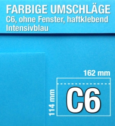 C6-Umschlge, Blau, Intensivblau