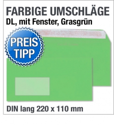 Fensterumschlge, DIN lang, Grn, Grasgrn