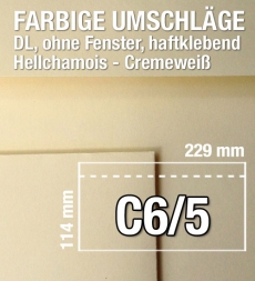 C6/5-Umschlge, Cremewei, Chamois, haftklebend