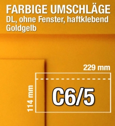 C6/5-Umschlge, Gelb, Goldgelb, haftklebend