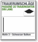 Trauerkuverts, 220 x 110 mm, mit schwarzem Balken