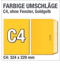C4-Versandtaschen, Gelb, Goldgelb, 324 x 229 mm