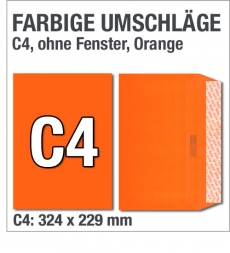 C4-Versandtaschen, Orange, 324 x 229 mm