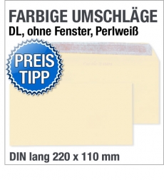 Briefumschlge, DIN lang, Perlweiss