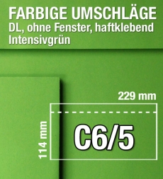 C6/5-Umschlge, Grn, Intensivgrn, haftklebend