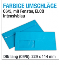 Fensterumschlge, C6/5, Blau, Intensivblau