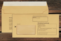 Zustellungshlle DL 110220 mm mit Fenster  Recycling, haftklebend, gelb