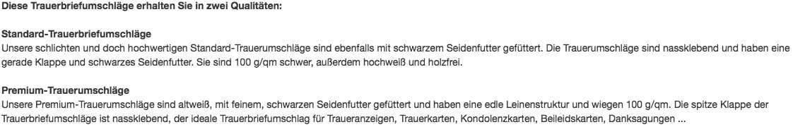 2 Qualitäten vorhanden